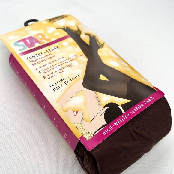 Star Power by SPANX Center Stage High-Waisted Shaping Tights – Large Java - Picture 2 of 6